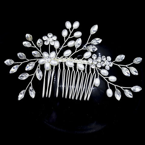 1pc bridal headdress handmade pearl crystal hair comb wedding styling accessories fashion insert comb hair accessories