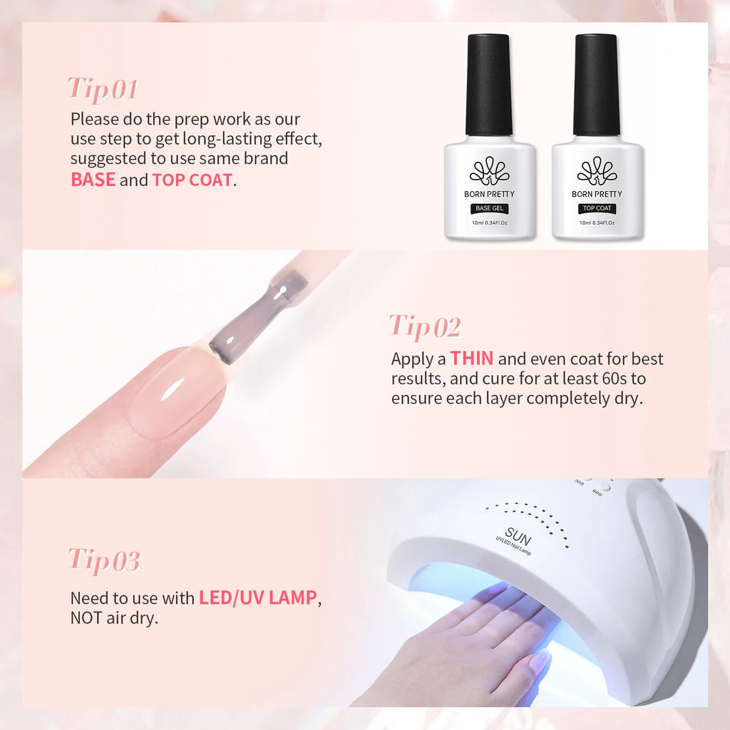 BORN PRETTY 250g Light Pink Jelly Gel Nail Polish Nude Milky White Peach Translucent Color UV LED Soak Off Nail Salon Varnish