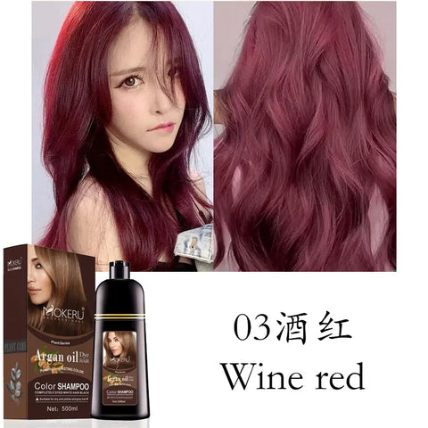 Mokeru Natural Organic Brown Hair Color Permanent Hair Coloring Shampoo Long Lasting Hair Dye Shampoo For Women Professional Dye