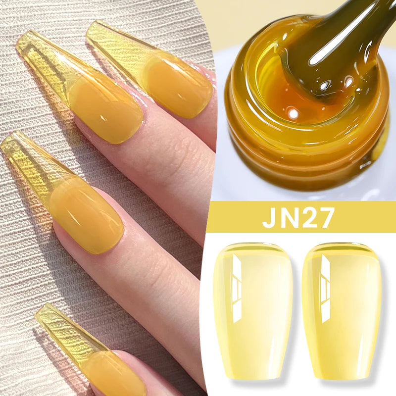 BORN PRETTY Milky White Jelly Nude Gel Nail Polish 10ml White Translucent Soak Off Gel Vernis Semi Permanent Need UV Light Cure