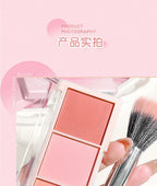 HISYI three-color blush matte natural nude makeup brightens the appearance and brightens the color. Three-color blush plate