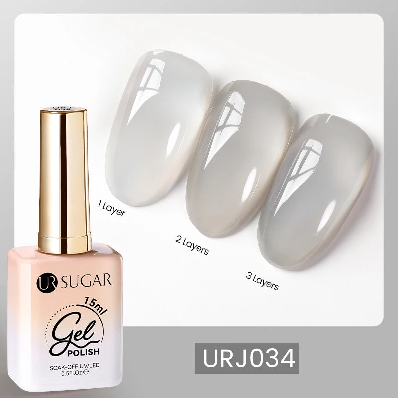 UR SUGAR 15ml Blood Red Jelly Gel Nail Polish Translucent Color Crystal Nude Gel Nail Art Varnish For Fall Winter Manicure