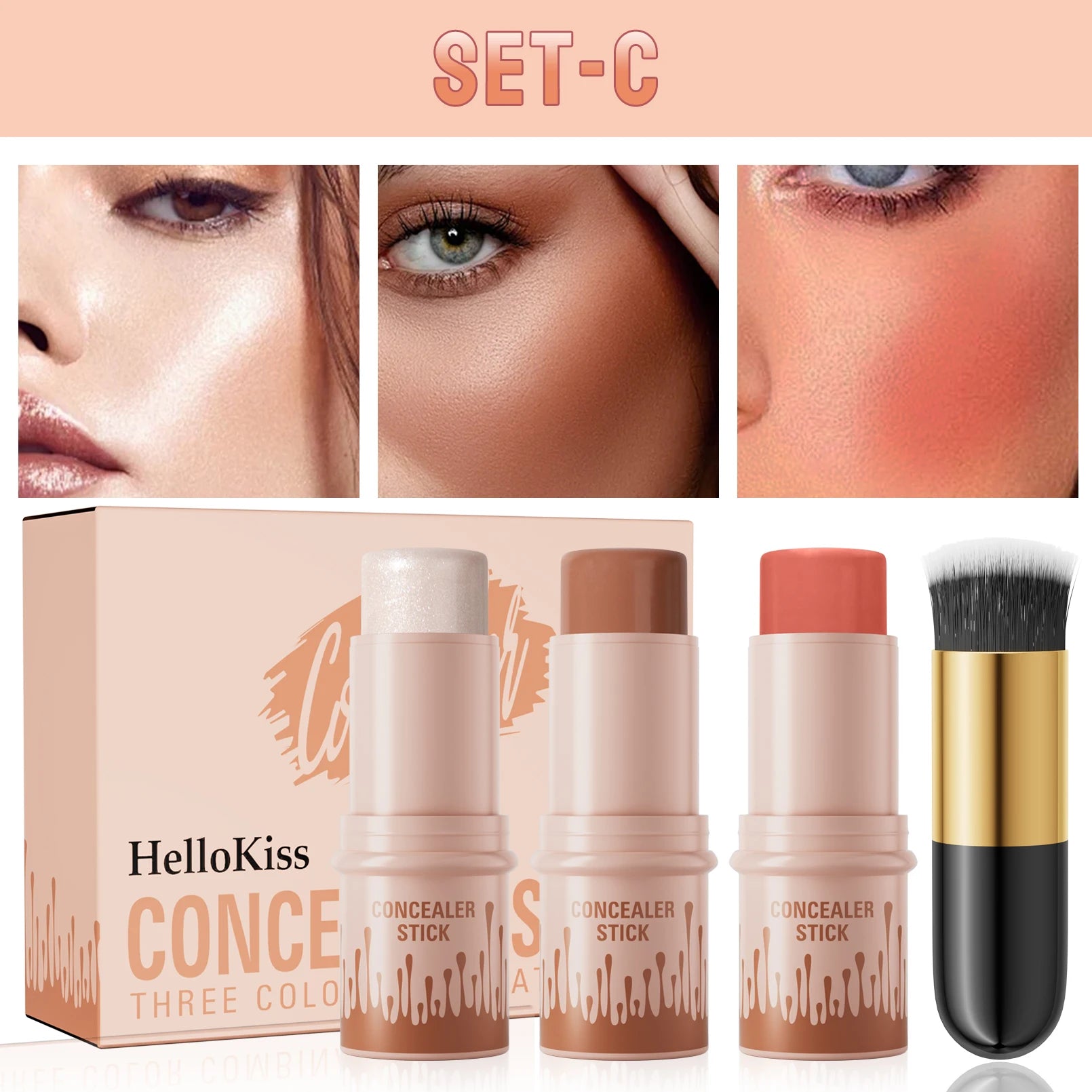 Contour Stick Set Natural Matte Finish Highlighters Shadow Waterproof Contouring Wand V-face Shaping Contour Pen Face Makeup