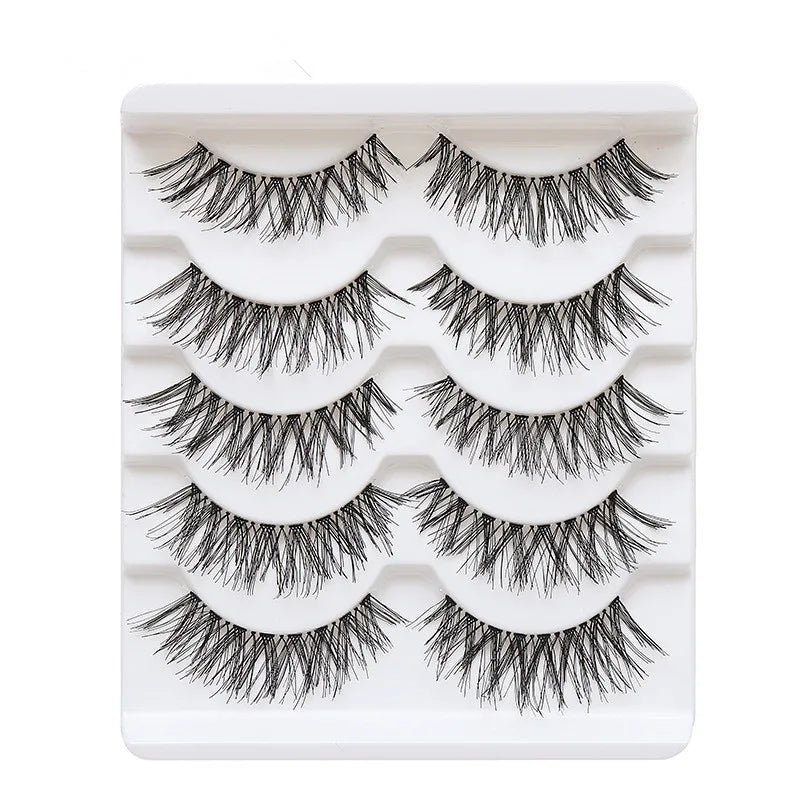Natural Long Cosplay Makeup Cross Strip False Eyelashes Black Eye Lashes and Cat Eye Lashes 5pairs Mink Eyelashes Faux Cilios