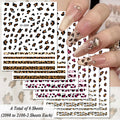 3/6/12 Sheets Leopard Nail Art Stickers Set – Self-Adhesive Animal Nail Decals for DIY Manicure, Cheetah Paw Nail Decorations
