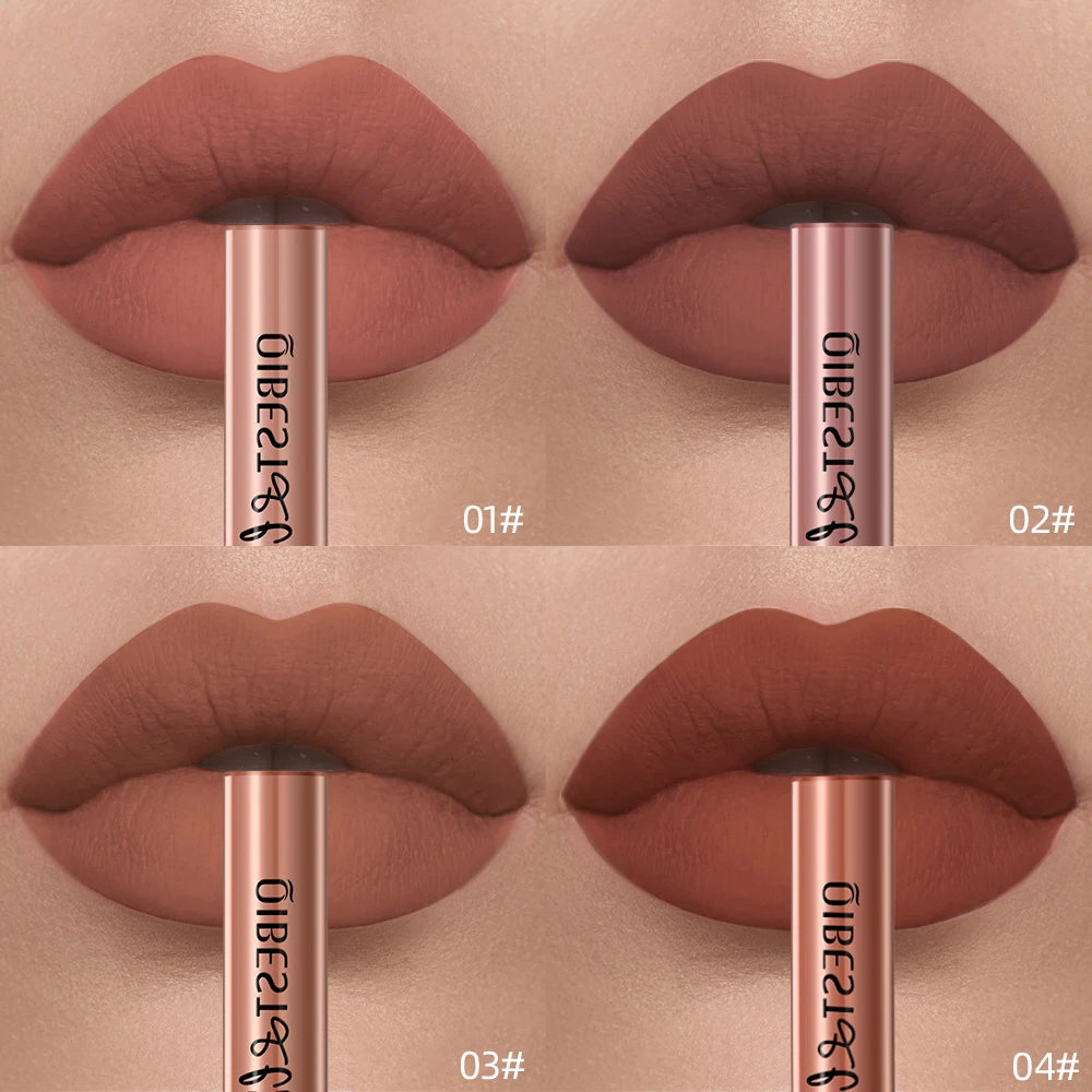 Matte Liquid Lipstick Waterproof Velvet Nude Sexy Red Lip Gloss Long Lasting Nonstick Lip Stain Makeup 24 Colors Hot Lipgloss
