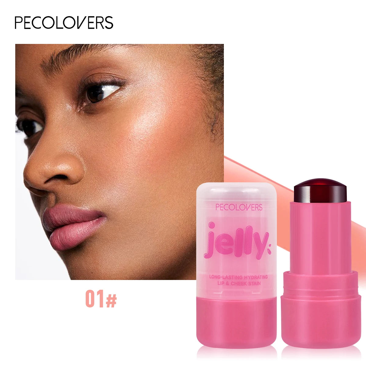 Rouge Jelly Eye Lipstick Blush Stick 3-in-1 Makeup Lip Gloss Cheek Moisturizing Natural Lasting Contour Stick Cosmetics