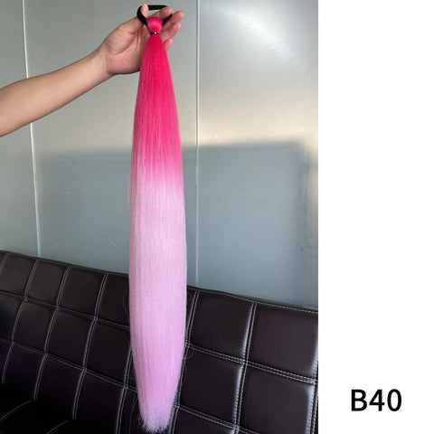 Synthetic Purple Ponytail Extension with Rubber Band Long Straight DIY Braided Pony Tail Hairpiece Women Hair Accessories