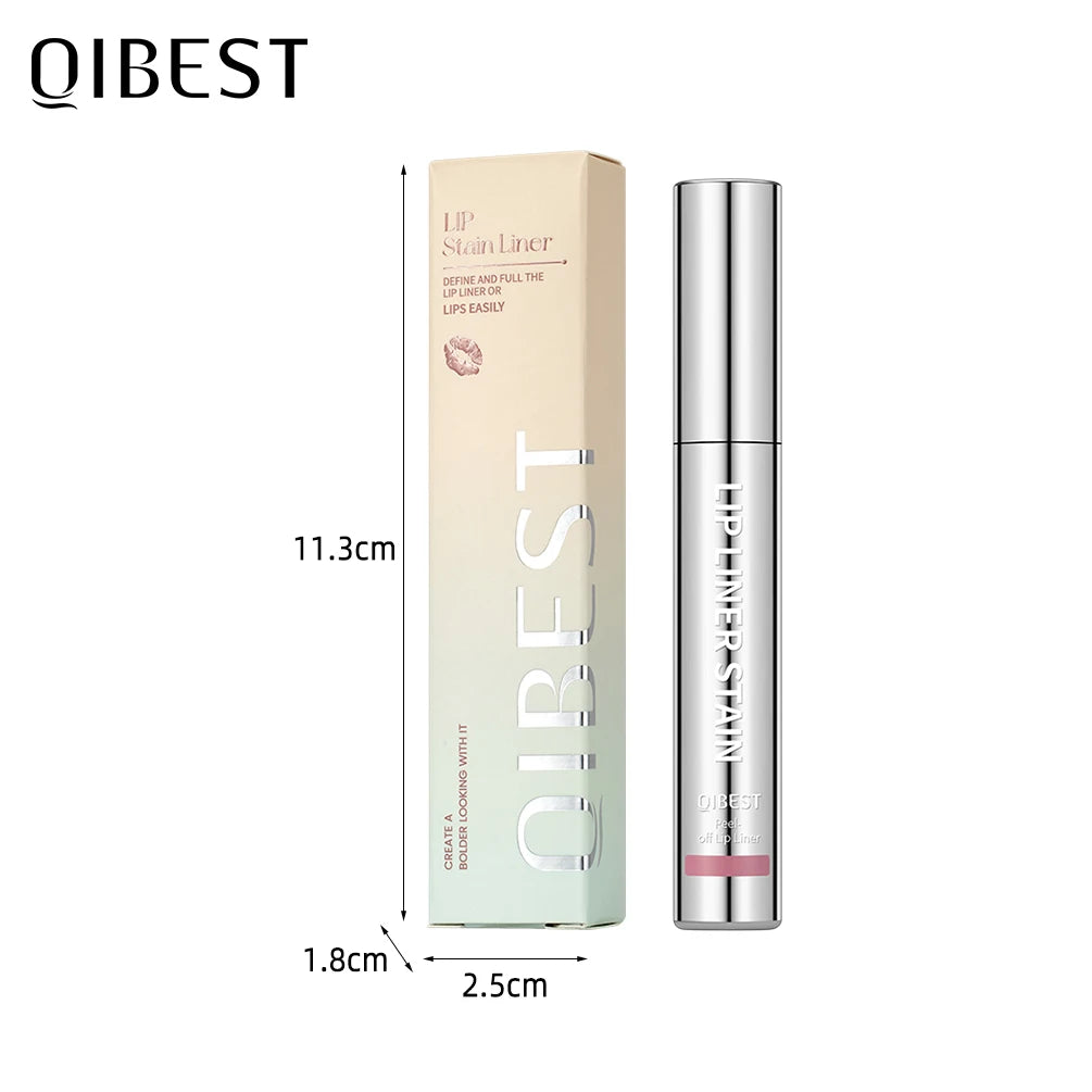QIBEST Lipliner Peel Off Tattoo Lipgloss Waterproof Long Lasting Matte Lip Tint Brown Contour Tear-off Lip Stain Cosmetics