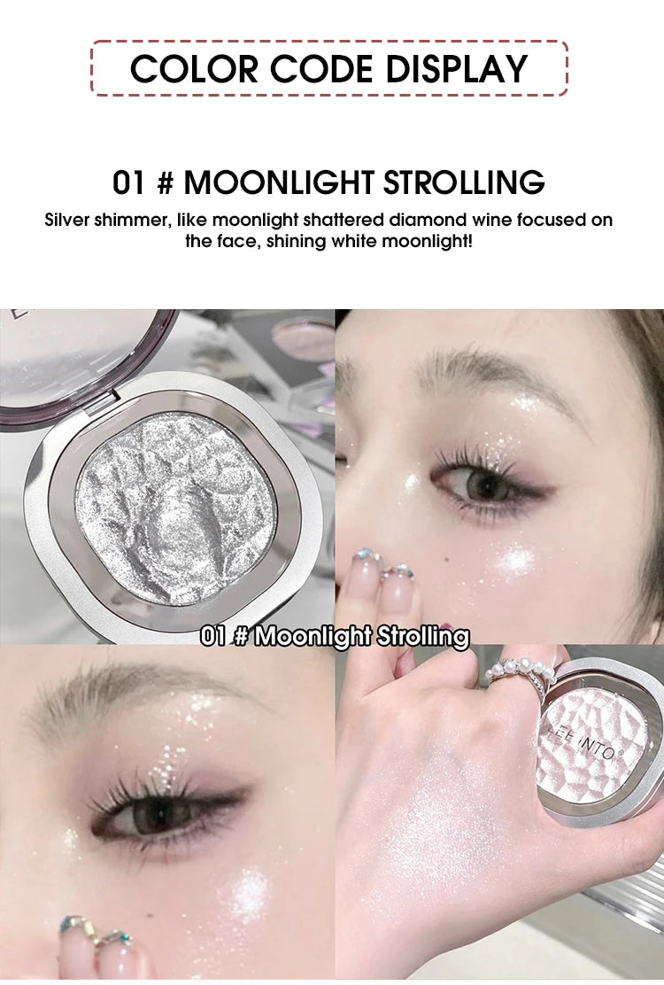 LEEINTO color-glowing high-gloss powder pearlescent powder brightens up the make-up eye shadow disc