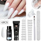 MEET ACROSS 20ML Nail Extension Gel Kit Quick Building Hard Gel Acrylic Crystal White Nude  Construction UV Gel Nail Polish Set