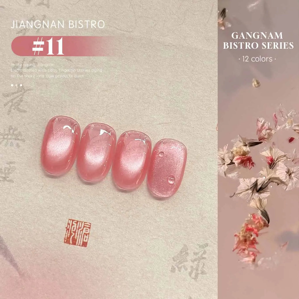 MIANEL 12ML 1-12pcs Jiannan Bistro Cat Eye Gel Nail Polish Blue Nails White Nails Pink Nails Nail Art Use Nail Supplies