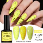 LILYCUTE 7ml Neon Crackle Gel Nail Polish Summer Fluorescent Quick Drying Semi Permanent UV Gel Nail Art Varnish DIY Manicure