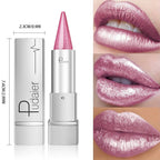 Pearl Shimmer Lipstick for Women, Metallic High Shine Lip Color, Waterproof Smudge Proof, 24 Hours Long Lasting, Lightweight Gla