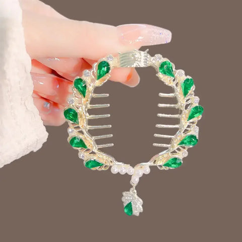 Flower Tassel Hair Clip Women Ladies Butterfly Rhinestone Pearl Metal Hair Claw Round Bun Ponytail Holder Hair Accessories