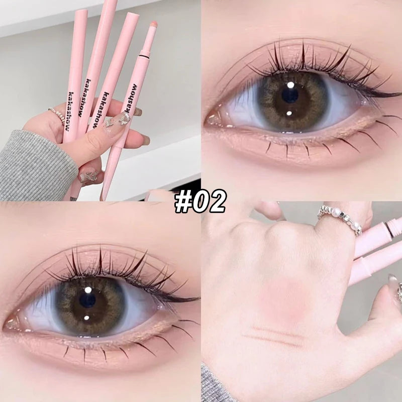 Meniscus Double-end Lying Silkworm Eyeliner Pencil Pearlescent Matte Nude Pink Highlighter Shadow Pen Brightening Eye Makeup