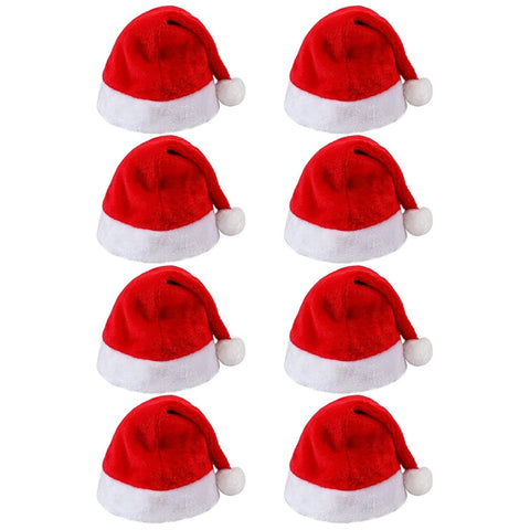 Fluffy Red Santa Hats Set with Plush Brim and Liner for Adults Men Women - Christmas, New Year Party Supplies & Gifts