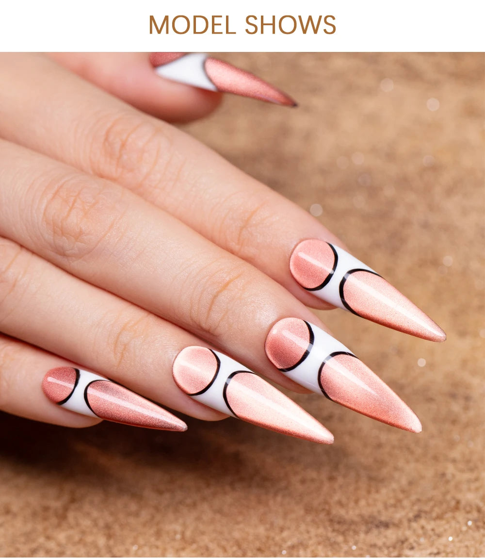 PUETNE 7.5ML Amber Moonlight Cat Magnetic Gel Nail Polish Winter Nails Jelly Glass Cat Eye Soak Off UV Semi-Permanent Varnish