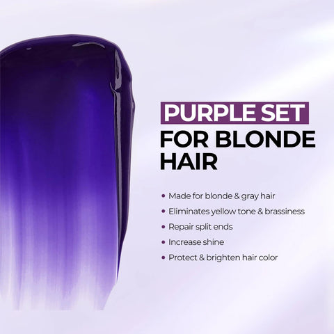 Karseell Purple Hair Mask Purple Shampoo Professional Neutralizes Brass Yellow Tones For Blonde Silver Gray Highlighted Hair