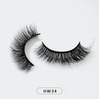 HZJY 10-15mm 3D Real Mink Handmade Crossing Lashes Individual Strip Thick Lash Fake Eyelashes with free paper boxes