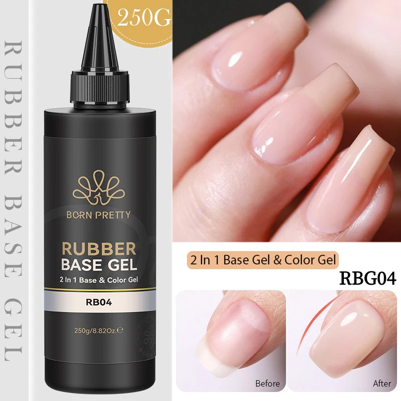 BORN PRETTY 250g Jelly Milky White Pink Translucent Nude Gel Polish Refilled Package Semi Permanent Soak Off UV Nail Art Varnish