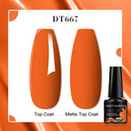 MEET ACROSS 8 Colors Mirror Gel Nail Polish Long-lasting Quick-drying Metallic Gold Silver Red Semi Permanent Varnish Nail Art