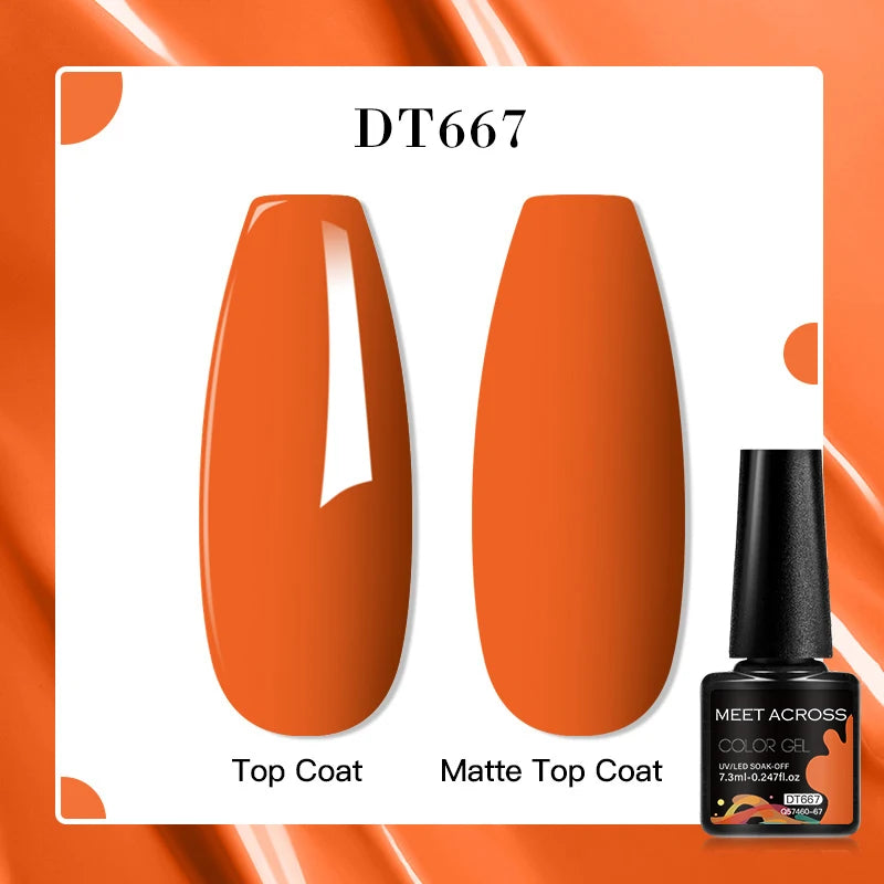 MEET ACROSS 8 Colors Mirror Gel Nail Polish Long-lasting Quick-drying Metallic Gold Silver Red Semi Permanent Varnish Nail Art