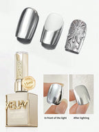 XEIJAYI 1Pc Mirror Silver Metallic Painting Gel Nail Polish Silver Mirror Glitter UV Gel For Home Manicure DIY
