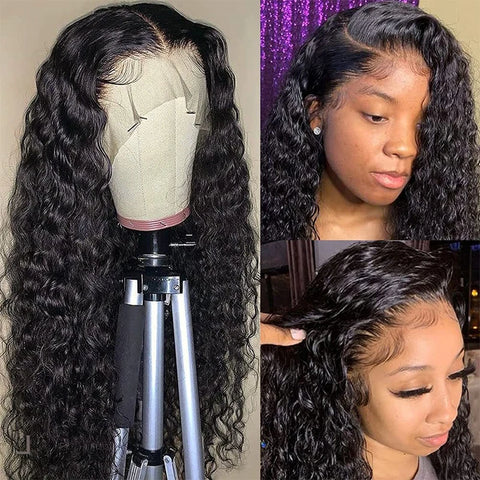 Water Wave 13x4 13x6 Lace Front Wigs Human Hair Easy To Wear Curly Wave Natural Hairline Malaysia Remy Human Hair Wigs For Women