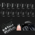 250/500/600pcs Soft Gel False Tips Natural Sculpted Ballet Coffin Almond Fake Nails Full Cover Press On Nails DIY Nail Supplies