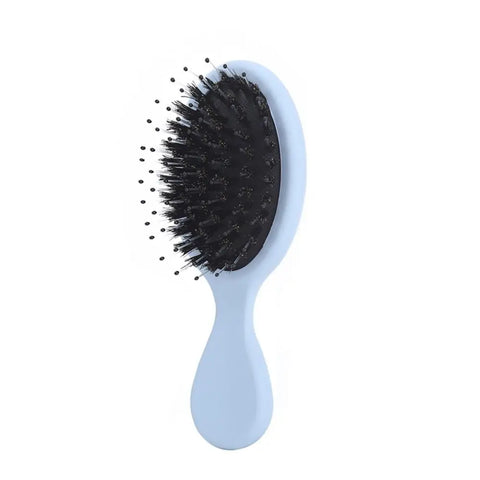 Portable Mini Paddle Brush Pig Bristle Matte Pocket Wet Brush Lightwear Frosted Hair Comb Holiday Vocation