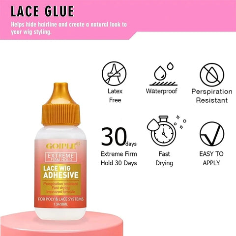 GOIPLE Melting Spray Glue for Lace Front Wig Tint Mousse Foam Waterproof Hair Extension Bond Adhesive Wax Stick Edge Control Gel