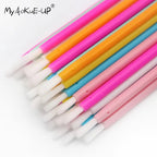 100 pcs Disposable Nylon Fiber Lip Brush Lipstick Wands Clean Applicator lip Gloss Brushes portable Cosmetic women Makeup Tools