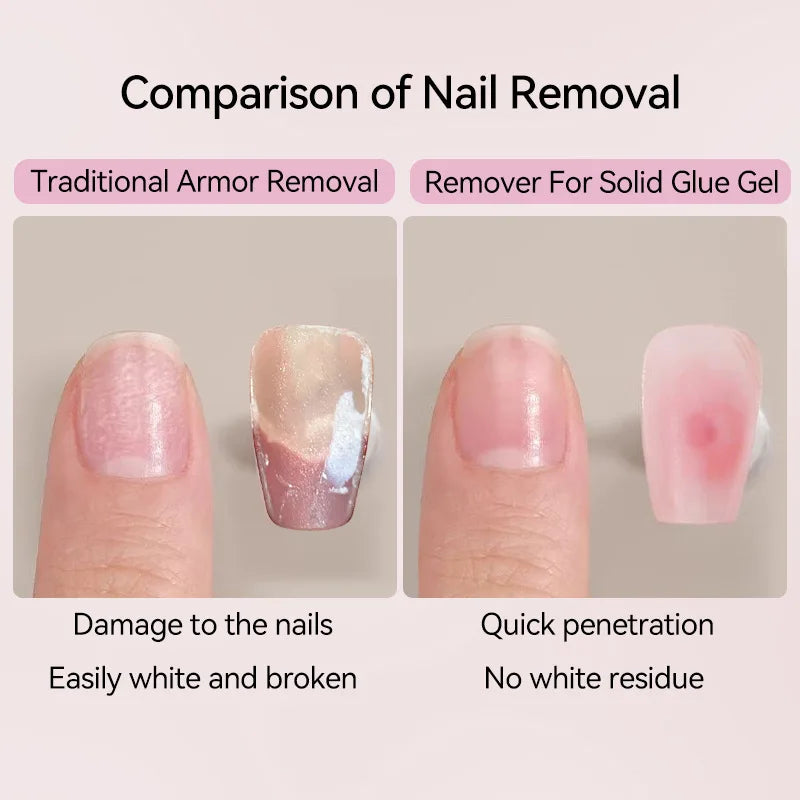 15ML Nail Glue for Press on Acetone Free Nail Polish Remover Multi-Functional Remover for Nails Tips Gentle Glue Remover