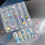 Cake Cream Lace Heart Silicone Nail Mold Sweet Y2K Nail Art Decorations Template DIY Design Transparent Manicure Stencils 1