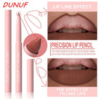 DUNUF 12 Color Velvet Matte Lipliner Pencil Waterproof Non-stick Cup Lipstick Nude Pink Lip Liner Outline Lips Contour Makeup