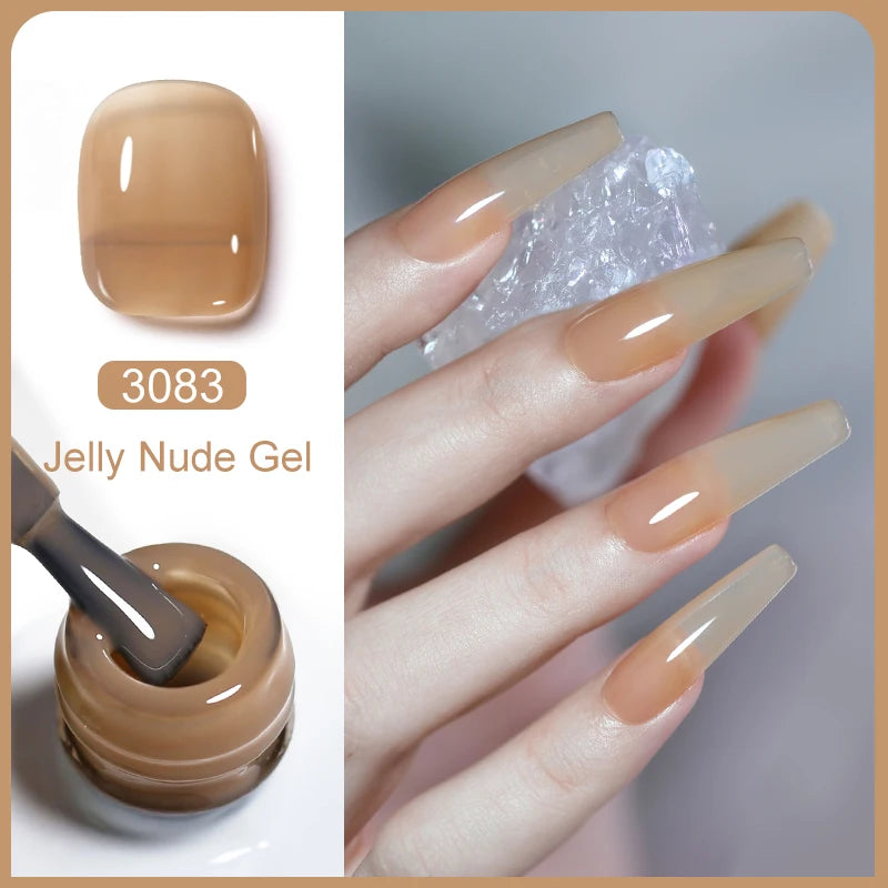 Arte Clavo Transparent Nude Pink Color Jelly Gel Nail Polish Semi Permanent 15ml Top Coat Soak Off UVLED Varnish Nail Art Design