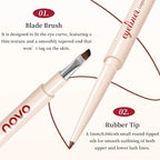 Double-Ended Gel Eyeliner Pen,(Pencil + Fine Angled Brush),Matte Finish & Shimmer,Long-Lasting,Quick-Drying, Waterproof