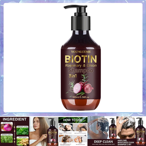 Shampoo Gently Clean Hair Biotin Rosemary Onion Shampoo Remove Dandruff Control Oil Reduce Hair Loss Stabilize Hair Roots Nouris