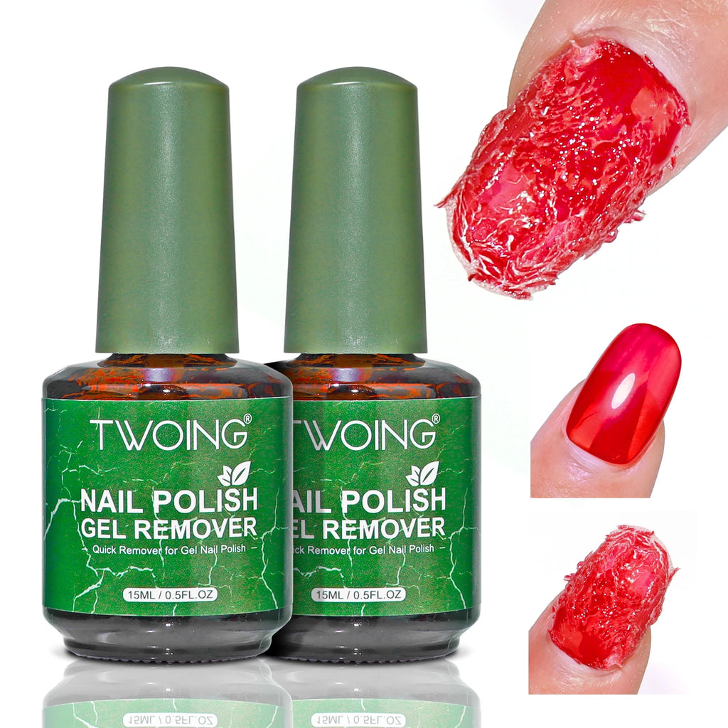 TWOING 2.0 15ml Magic Fast Nail Gel Polish Remover Clean UV Soak Off Semi Permanent Varnish Nail Art Removal Tools Manicure