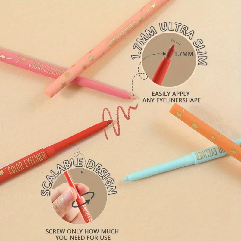 Colorful Eyeliner Gel Pencil Waterproof Lasting Easy To Wear Eyes Beauty Makeup Natural Matte Lying Silkworm Eye Liner