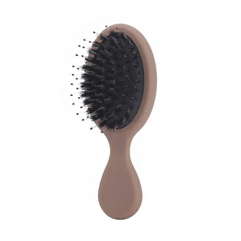 Portable Mini Paddle Brush Pig Bristle Matte Pocket Wet Brush Lightwear Frosted Hair Comb Holiday Vocation