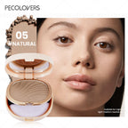 1PC  Waterproof Pressed Powder Foundation,Matte Finish, Full Coverage, Non-Sticky, for All Skin Types, Light to Medium Tone