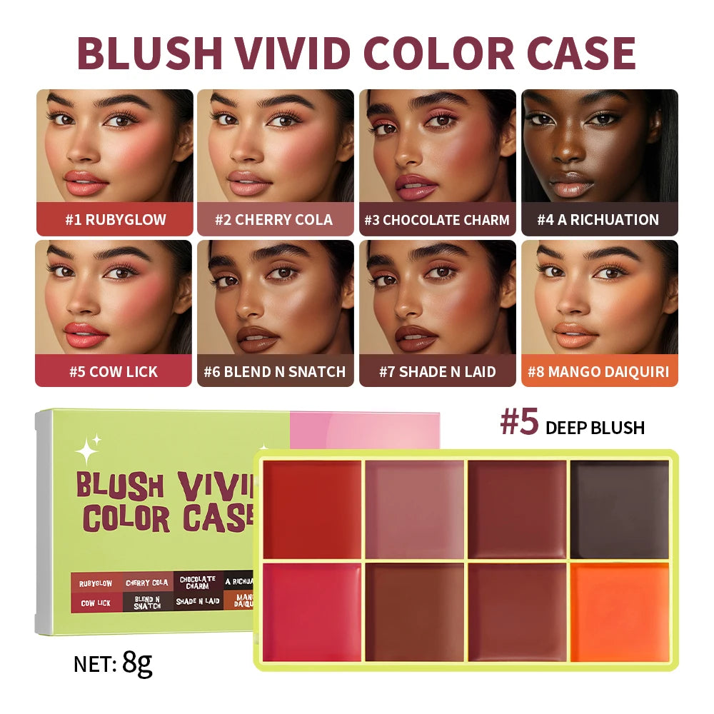 8 Colors Cream Highlighter Palette for Highlight Face Brighten Highlighter Blush Shimmer Waterproof Makeup Tool Cosmetics