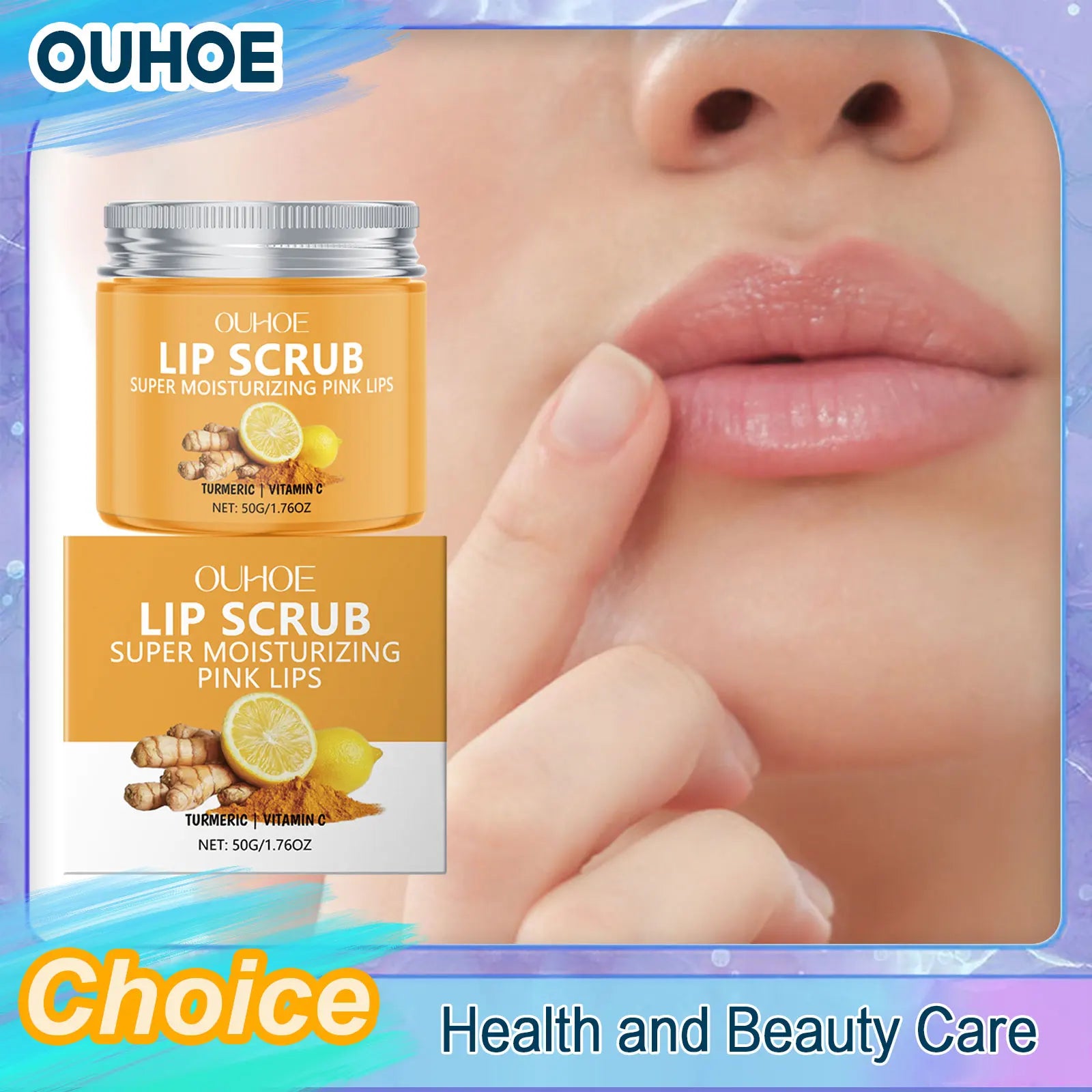 Turmeric Lip Scrub Exfoliating Remove Dead Skin Fading Fine Lines Improve Dry Softening Hydrating Smoothing Nourishing Lip Scrub