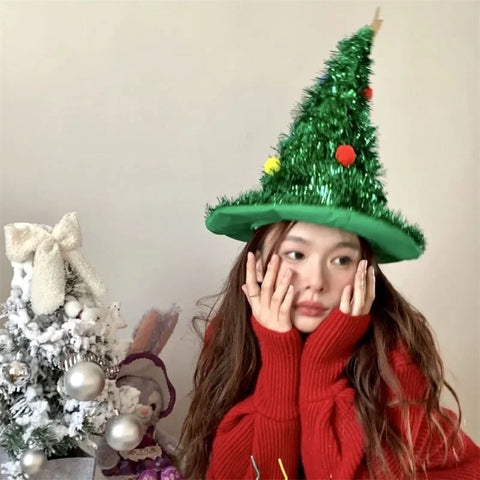 Christmas Hats Decorations Small Christmas Trees Shooting Setting Up Props Children's Adults' Headwear Hair Bands Accessories