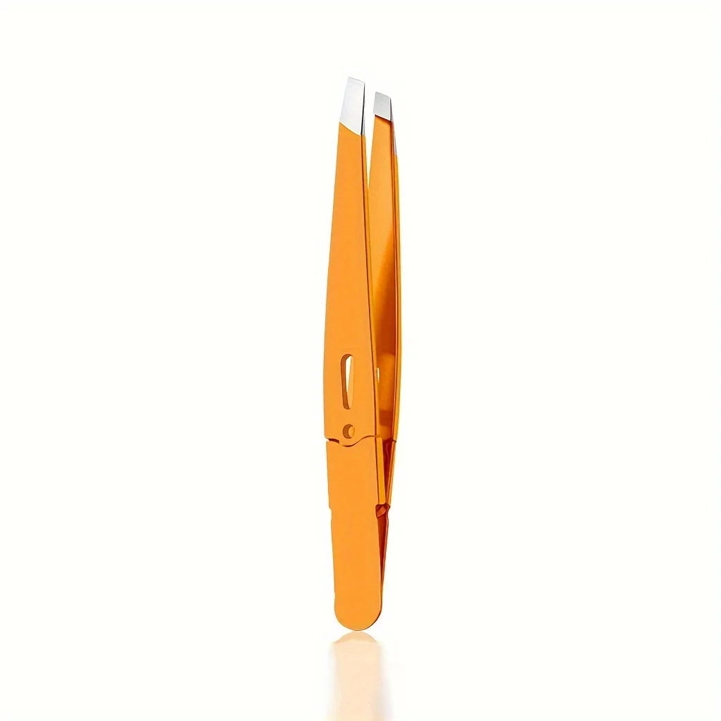 Stainless Steel Eyebrow Tweezers Slant Tip Precision Tip for Eyebrow Hair Removal Facial Hair Blackheads & Splinters Removal