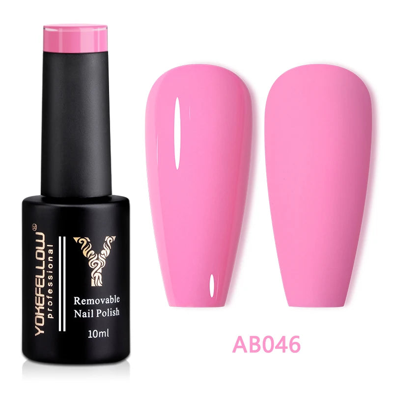 YOKEFELLOW 10ml Jelly Nude Gel Nail Polish High Quality Translucent Pink Nail Gel Varnish Soak Off UV Gel Polish Long Lasting