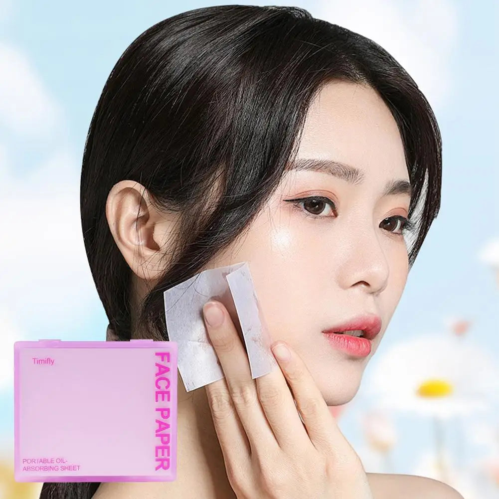100Pcs Face Oil Absorbing Paper Protable Facial Control Wipes Oily Face Blotting Matting Tissue Makeup Facial Clean