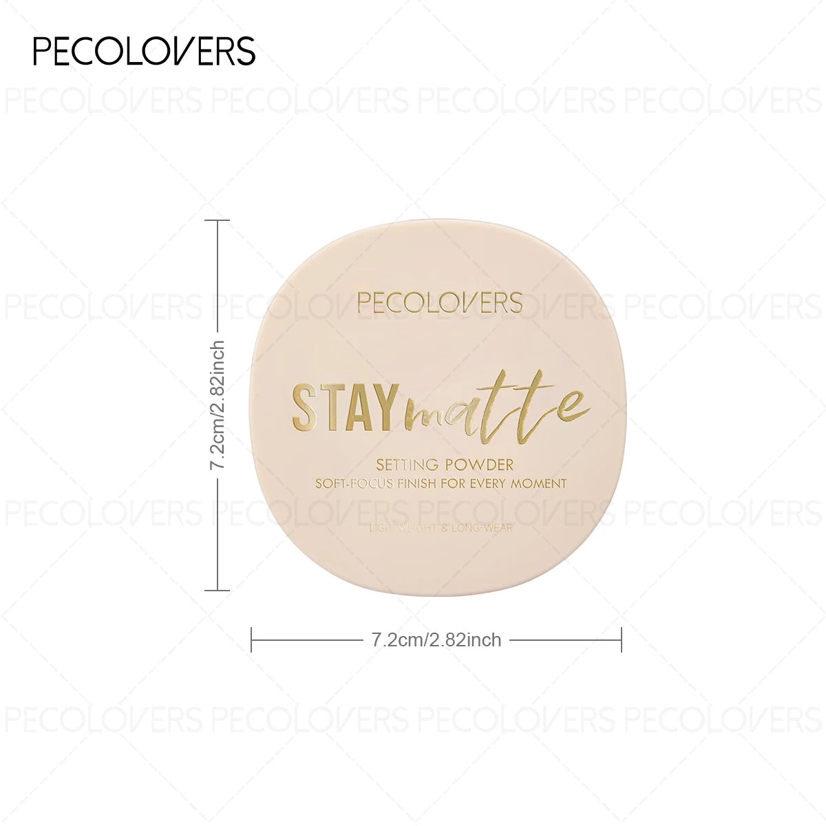 1PC Pressed Powder Foundation, Waterproof, Matte Finish, Full Coverage, Non-Sticky, for All Skin Types, Light to Medium Tone